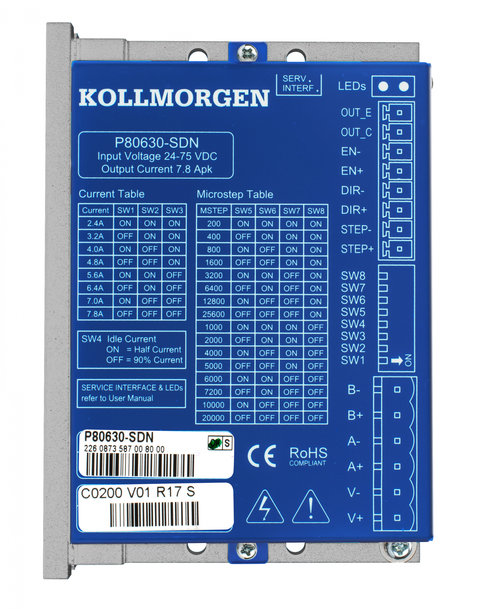 Kollmorgen launches the advanced P8000 series with the new P80630-SDN Stepper Drive